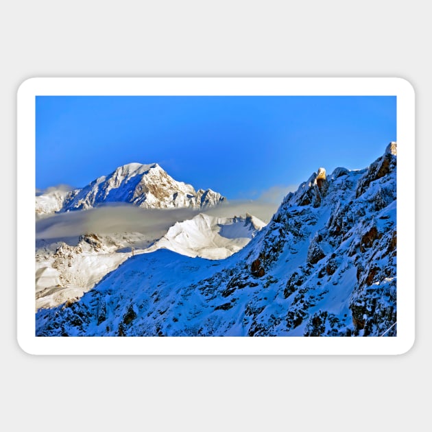 Mont Blanc Les Arcs French Alps France Sticker by AndyEvansPhotos